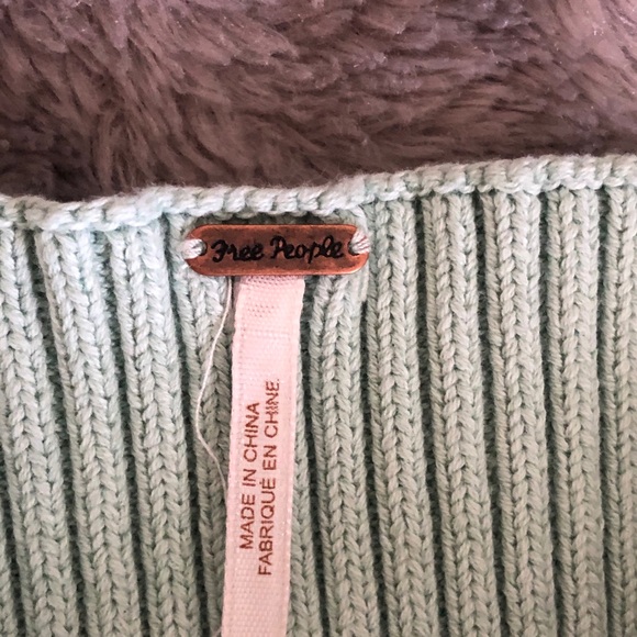 Free People Mint Crochet Crop Top - Picture 6 of 6